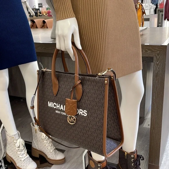 Michael Kors "Mirella" MD EW Tote Brown Shoulder Bag - 35F2G7ZT2B - Picture 14 of 16